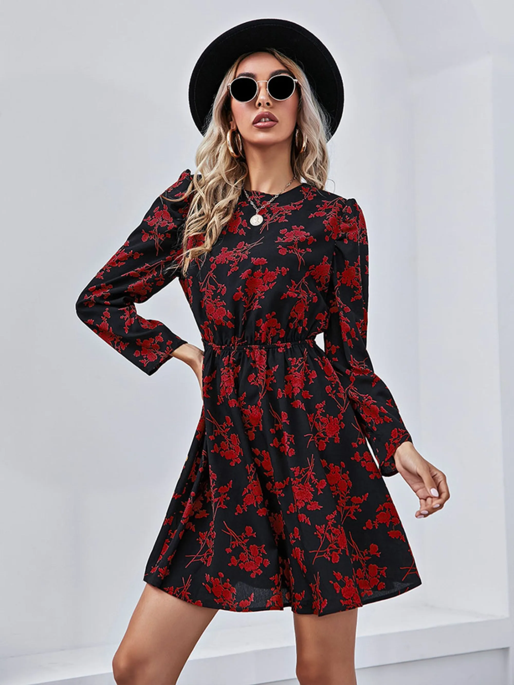 Retro Floral Mini Dress