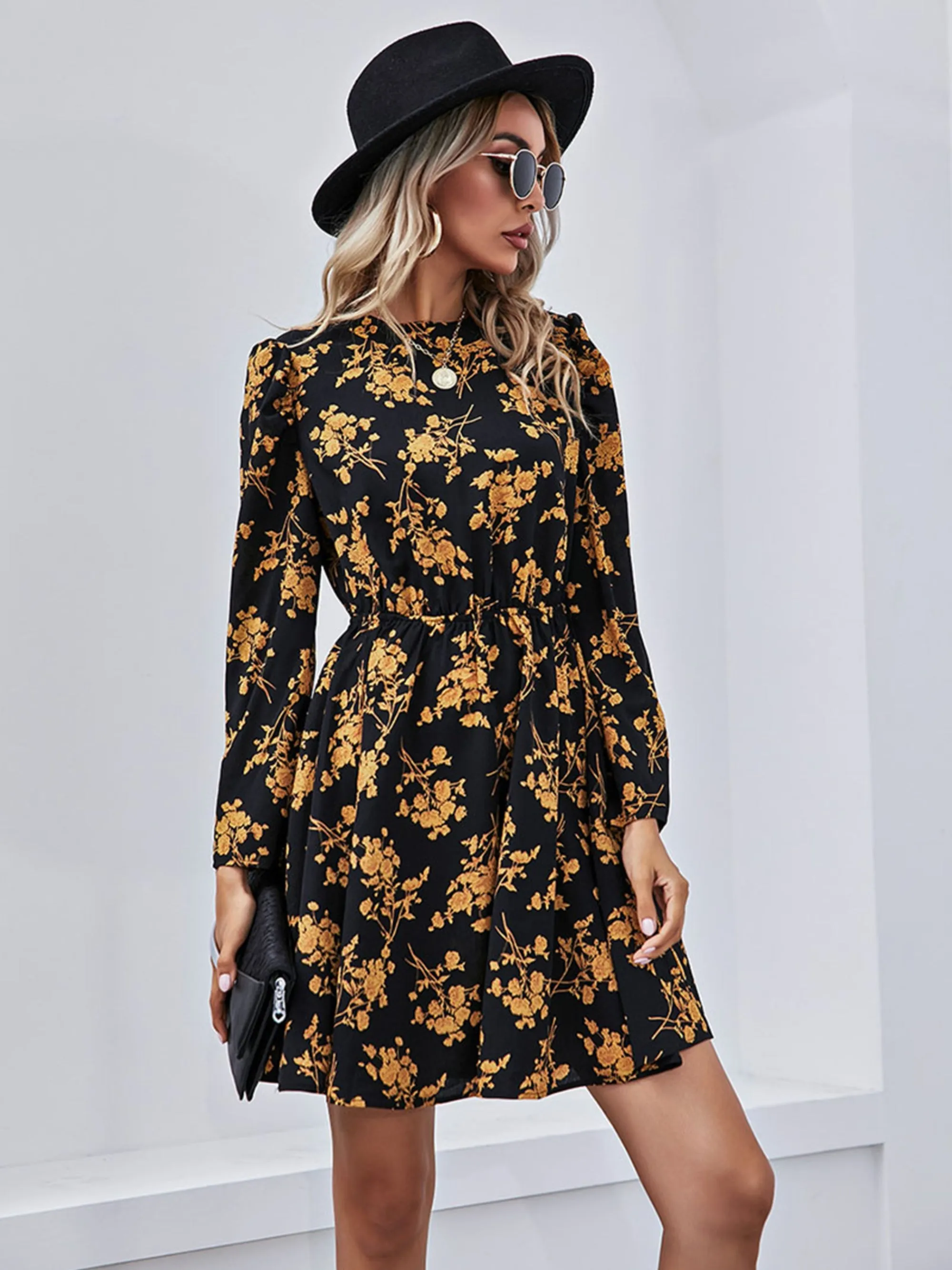 Retro Floral Mini Dress