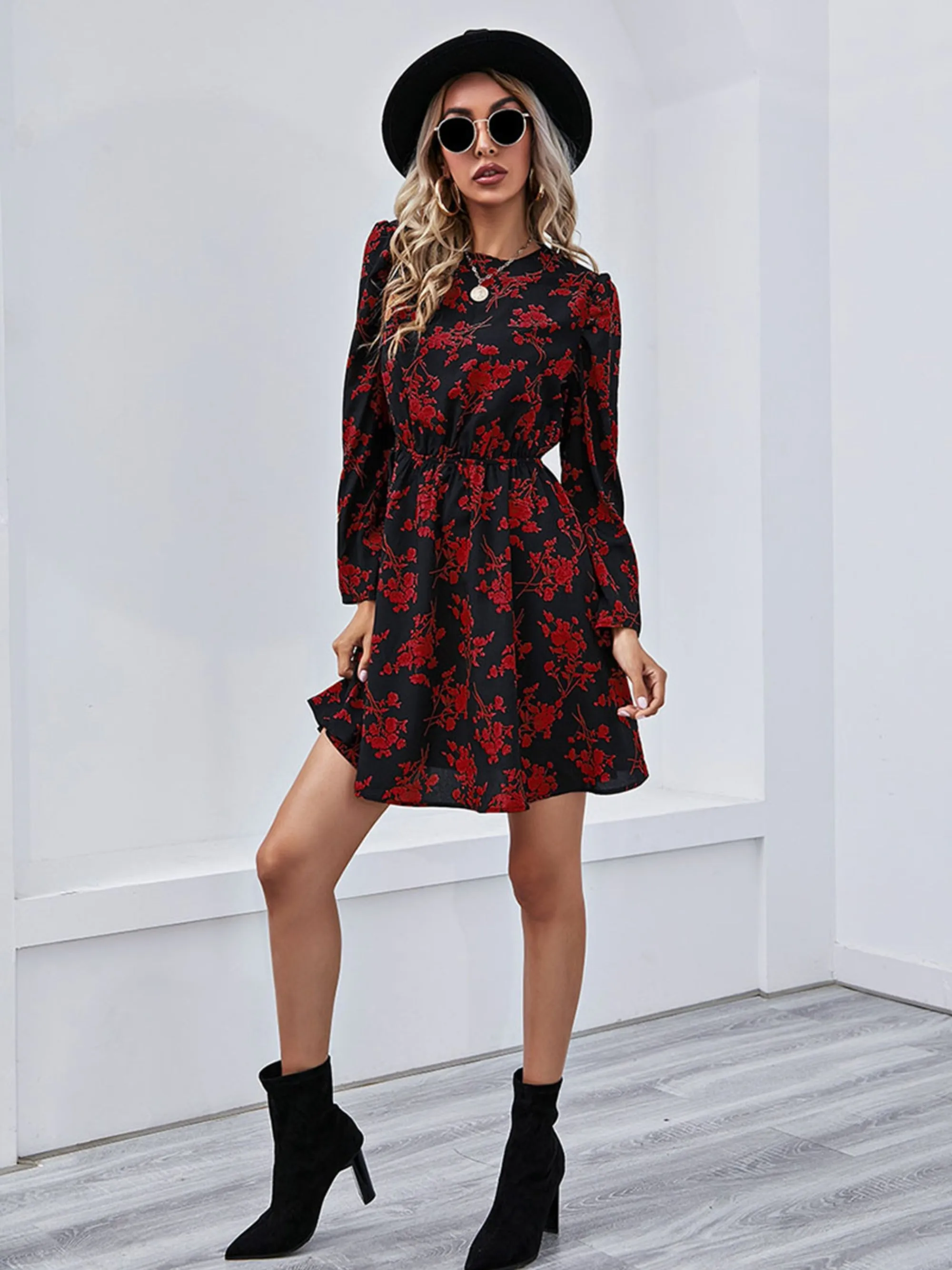Retro Floral Mini Dress