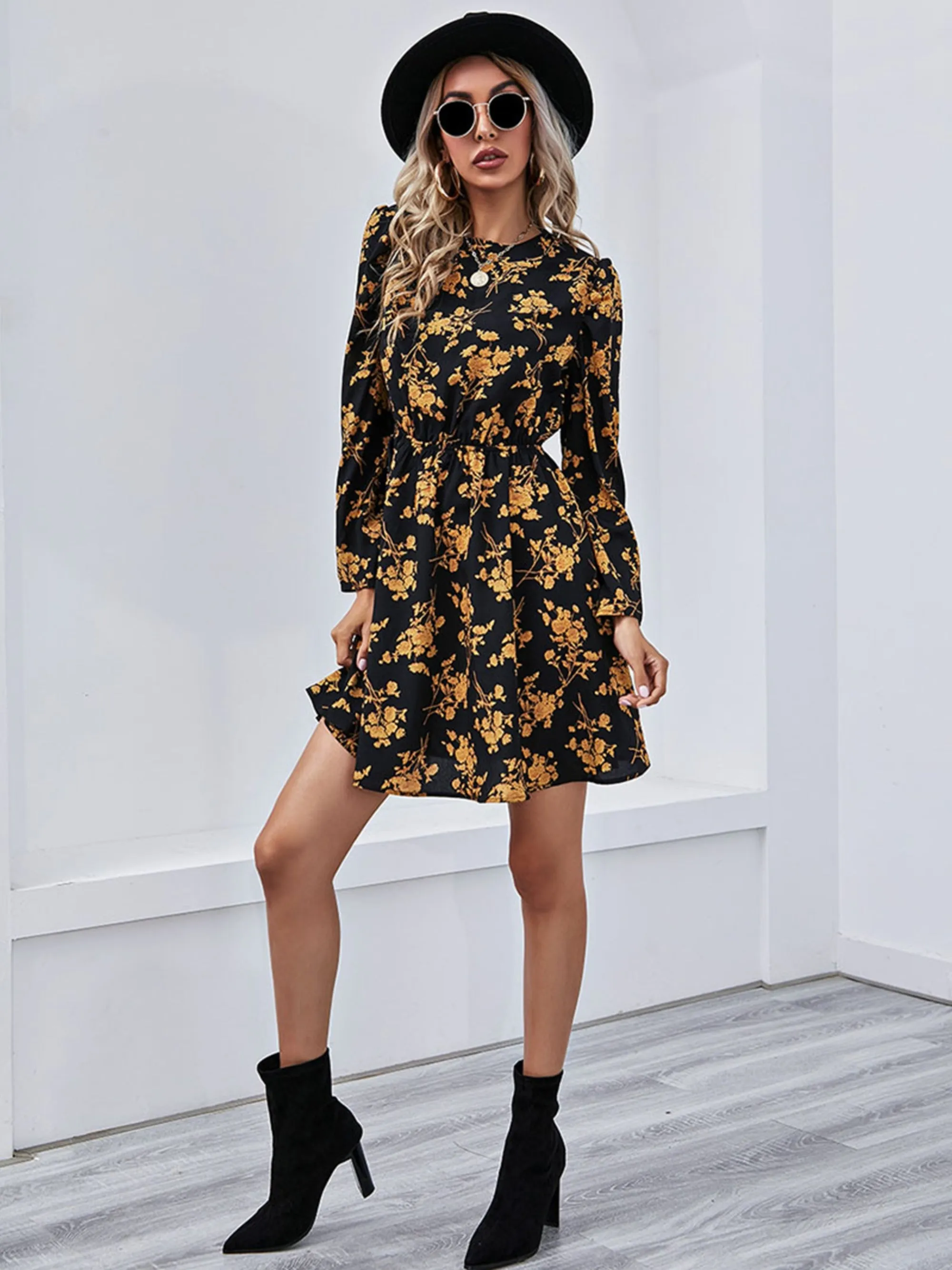 Retro Floral Mini Dress