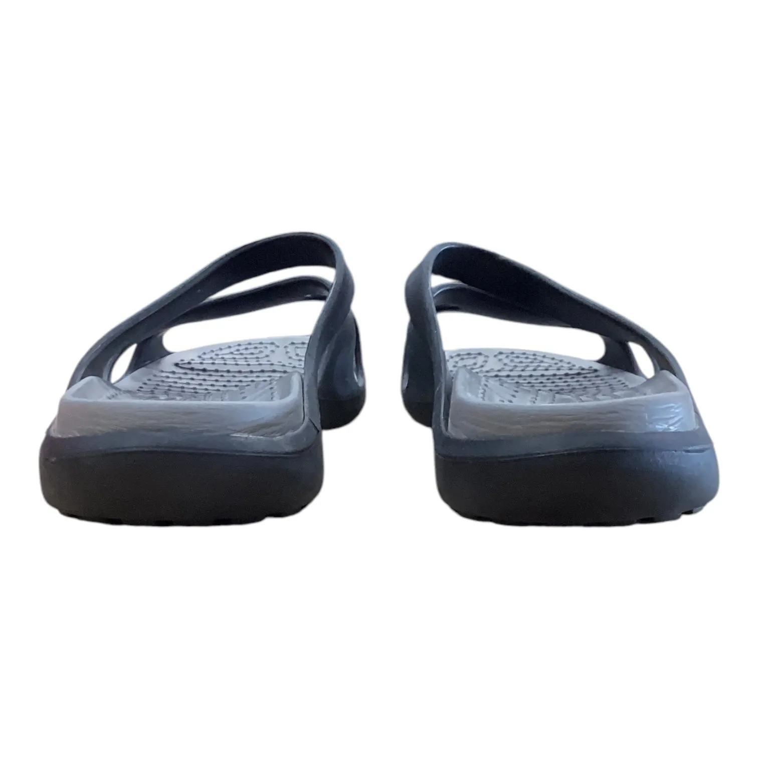 Sandals Flats By Crocs In Black, Size: 8