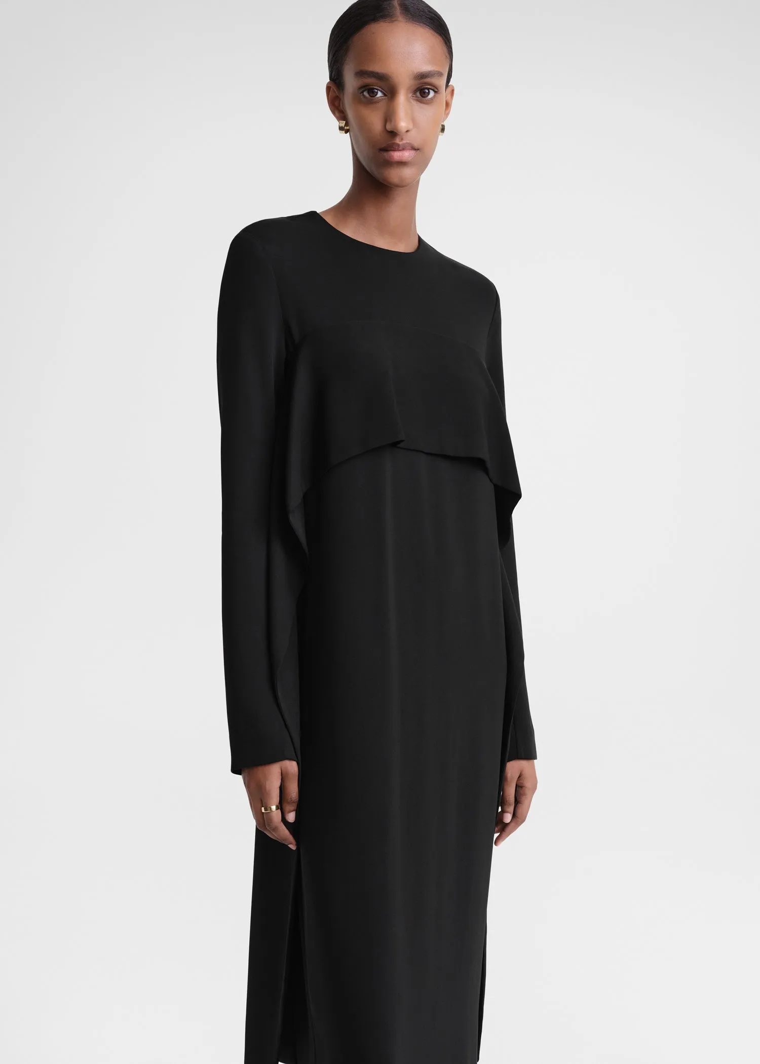 Sash cady dress black