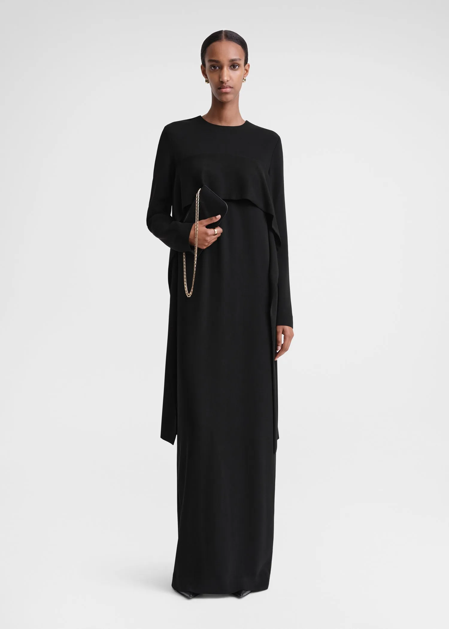 Sash cady dress black