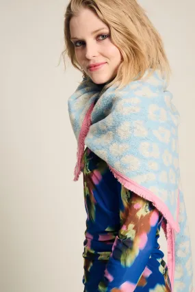 SHAWL - Animal Blue Ecru