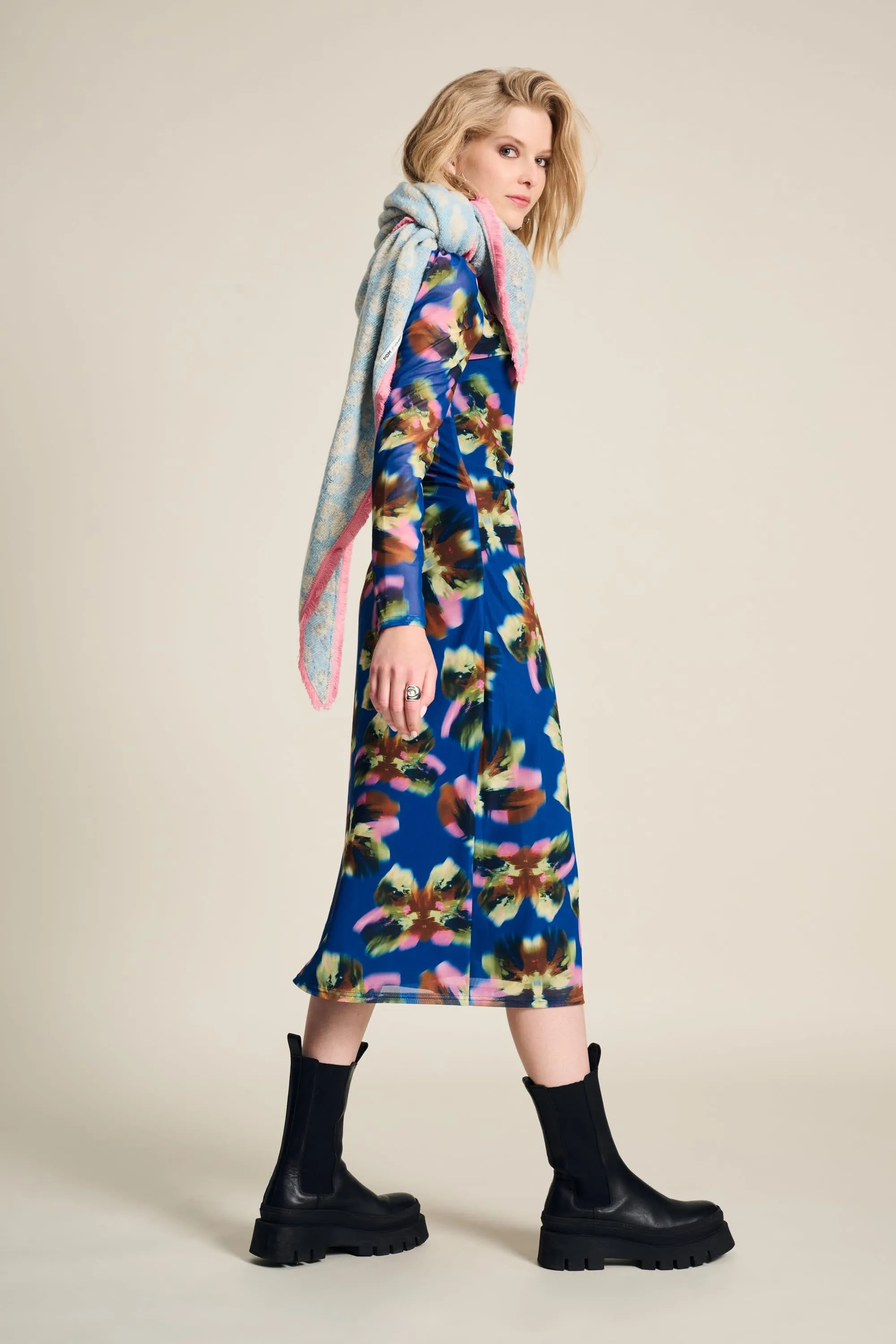 SHAWL - Animal Blue Ecru