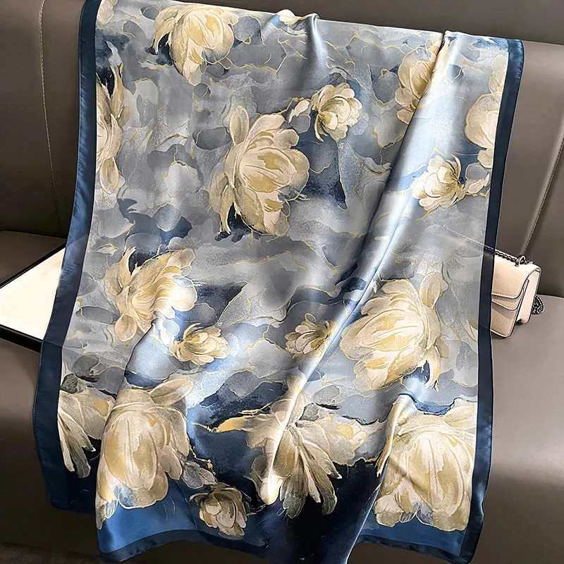 Spring Scarf Women's Luxury Silk Smooth Shawl 85x180cm
