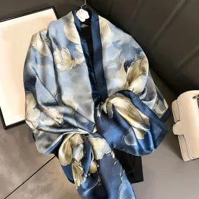 Spring Scarf Women's Luxury Silk Smooth Shawl 85x180cm