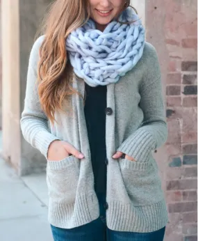 Ultra- Light Blue Chunky Infinity Scarf