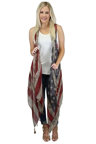 Vintage American Flag Vest