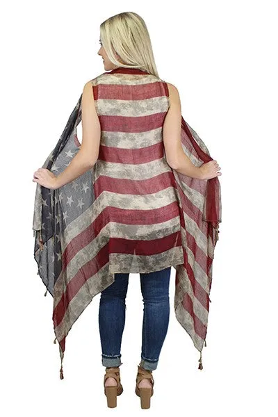 Vintage American Flag Vest