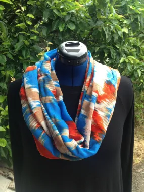 Wayi Bamboo light weight " Blue & Orange Ink" scarf