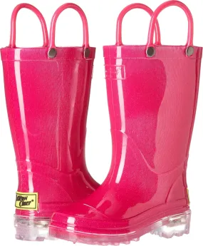 Western Chief Kids Waterproof Light Up Rain Boots With Handles for Easy On and Off for Boys and Girls