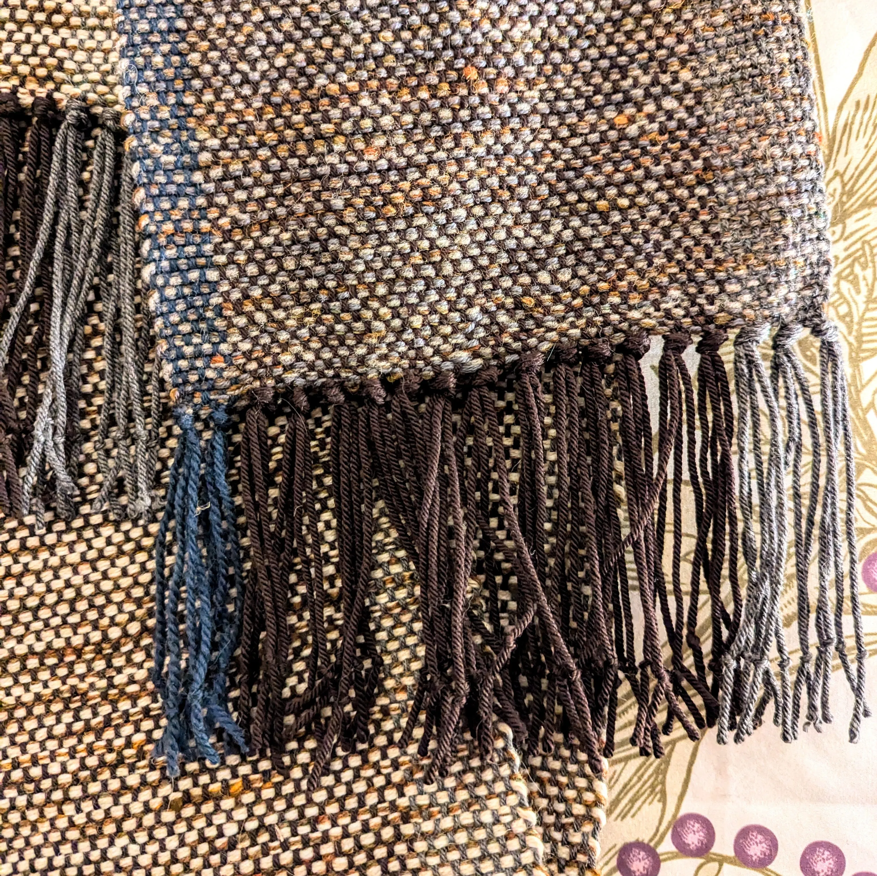 Winter Branches Handwoven Wool Scarf