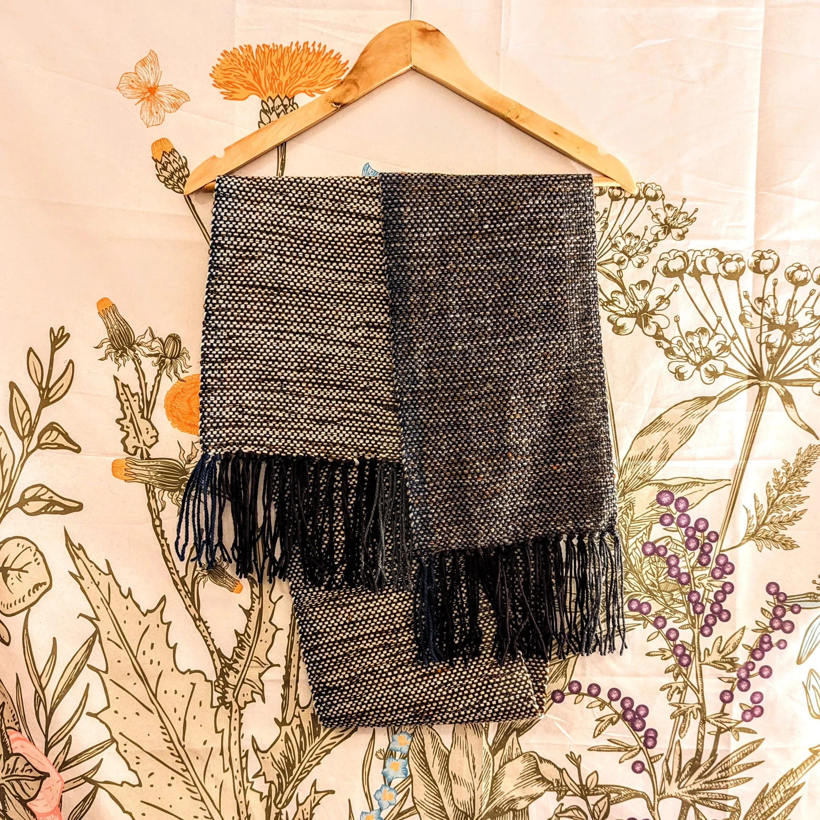 Winter Branches Handwoven Wool Scarf