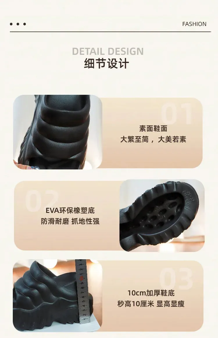 Women 10cm Wedges Summer Breathable Casual Platform Slides