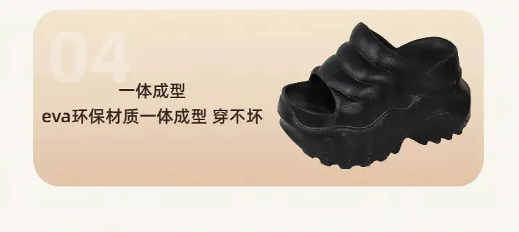 Women 10cm Wedges Summer Breathable Casual Platform Slides