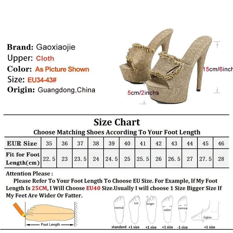 Women Super High Heeled Slippers Fashion Summer Shoes Comfortable