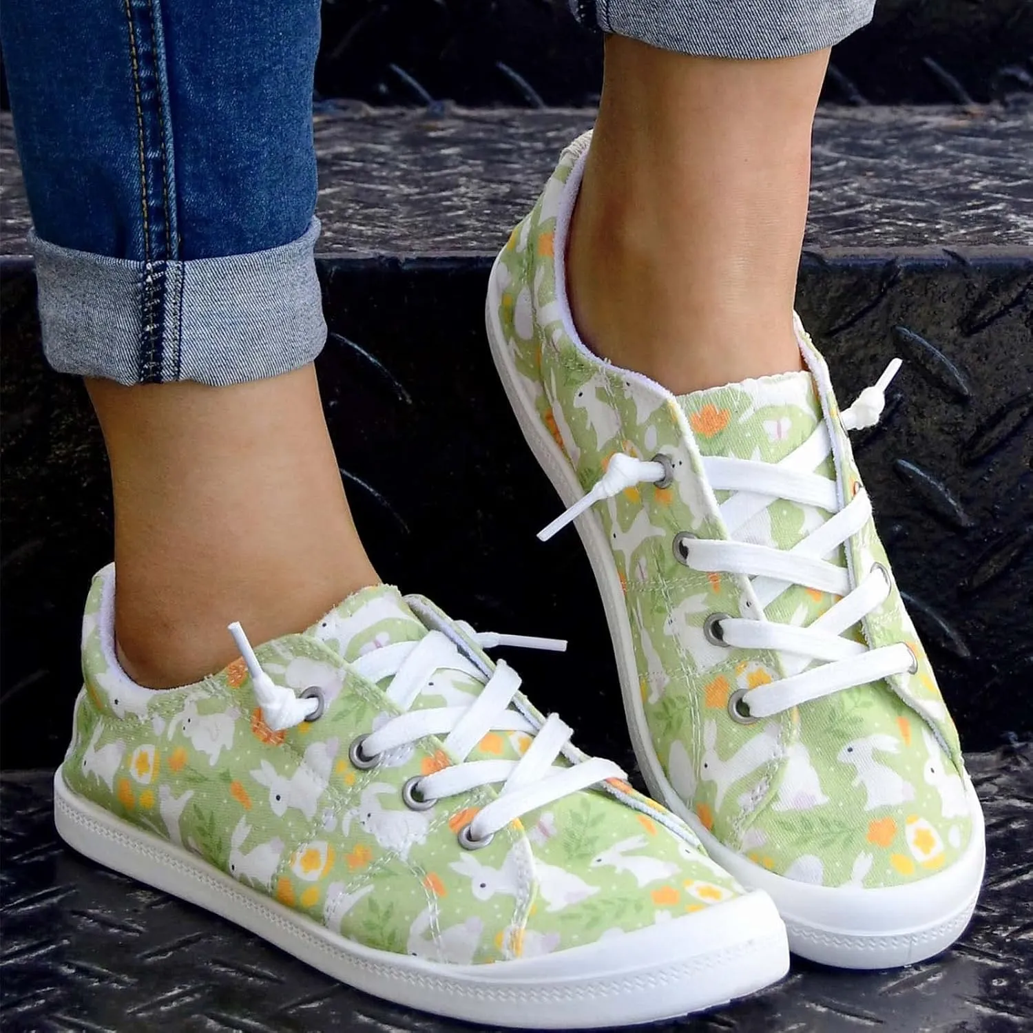 Women's Canvas Shoes,Halloween Pumpkin Ghost Print Flat Sports Shoes for Women Breathable Women's Shoes