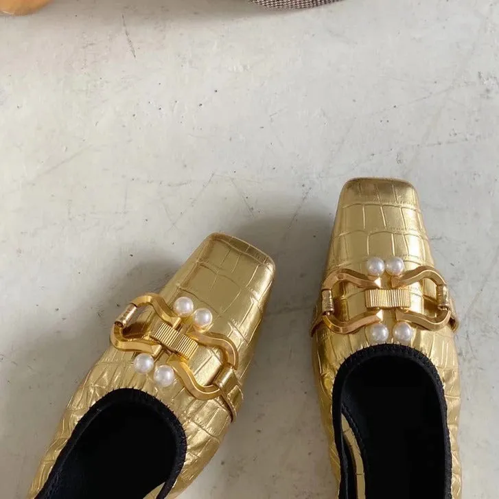 Women's Vintage Square Toe Flat Shoes