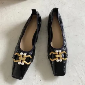 Women's Vintage Square Toe Flat Shoes