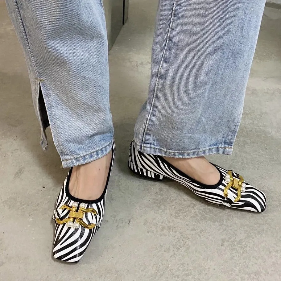 Women's Vintage Square Toe Flat Shoes